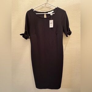 NWT Women’s Motherhood Maternity Bodycon Pleated Dress with Bow Sleeve & Keyhole
